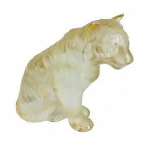 Lalique France Tiger Crystal Art Glass Figurine