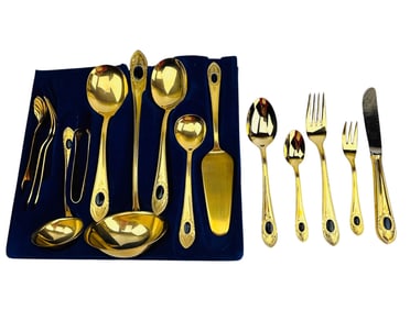 Solingen Germany Gold Plated Spoon Fork Knife 69p