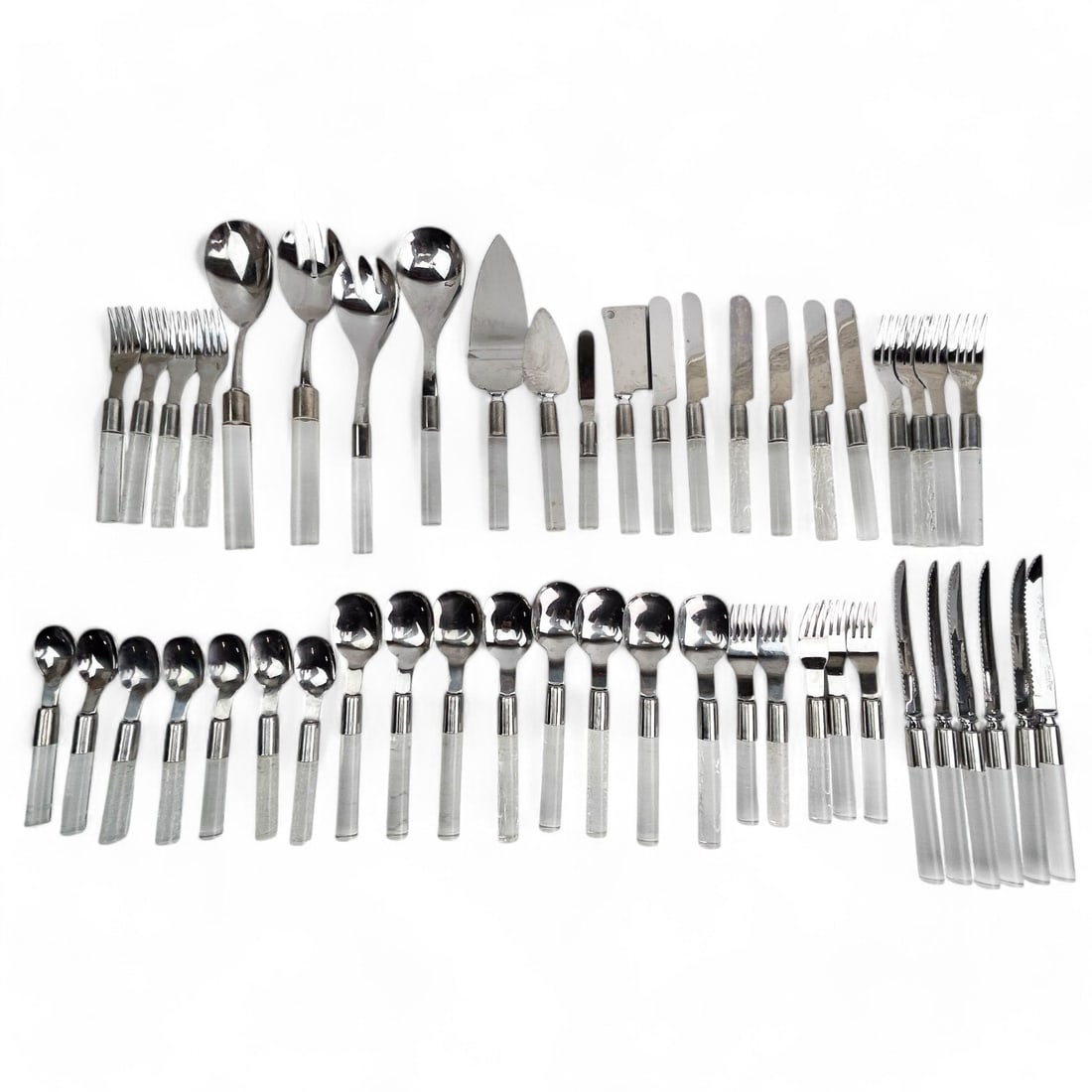 48 Frontier Forge Stainless Lucite Handle Flatware (1 of 7)