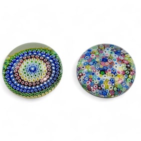 Baccarat Crystal Millefiori & Zodiac Paperweights