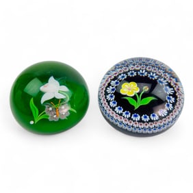 Baccarat France Millefiori Floral Paperweight LOT