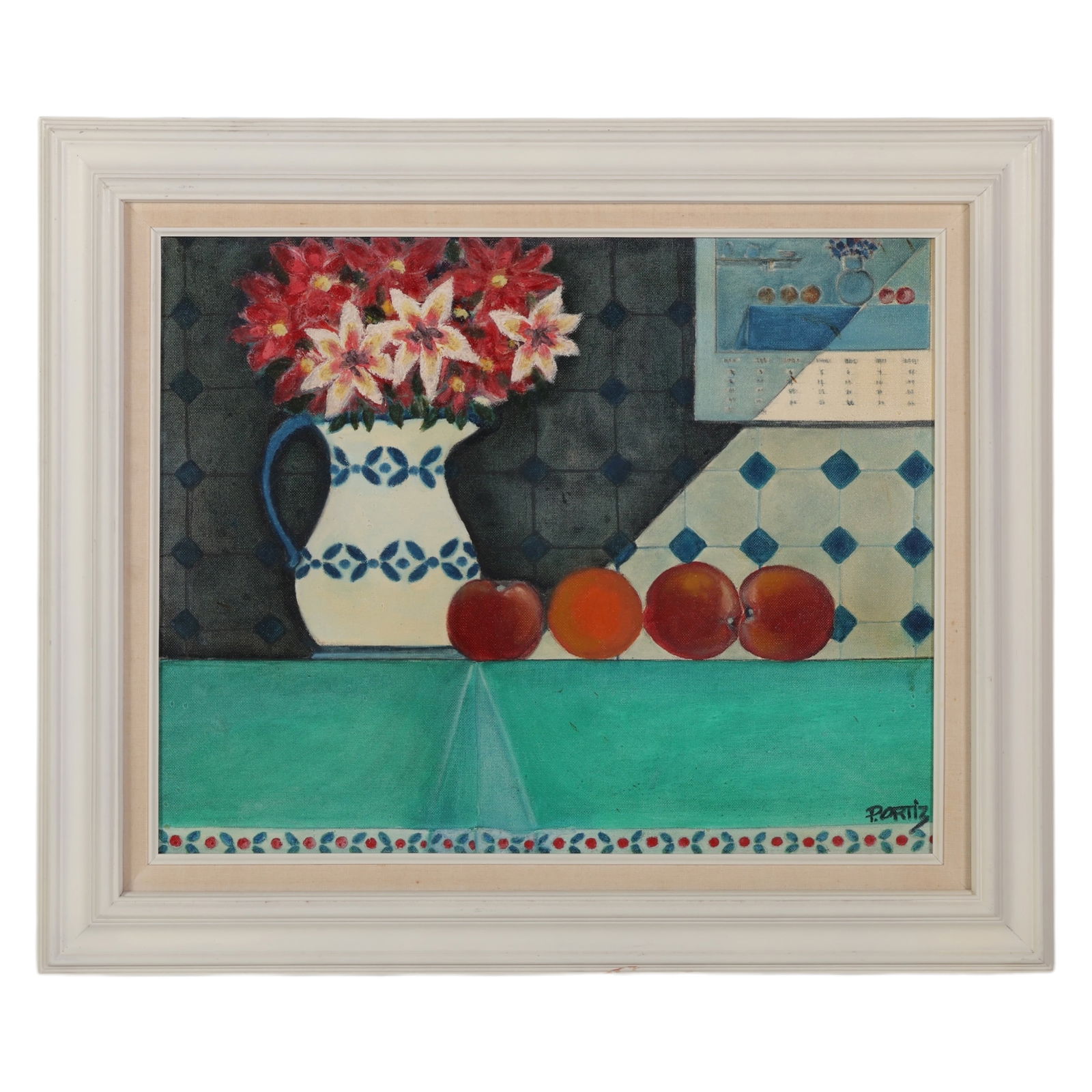 Pedro Ortiz Still Life Fruits Flowers Oil Painting (1 of 5)