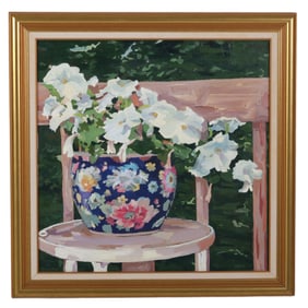 Jim Watson 20thC Floral Impressionist Oil Painting