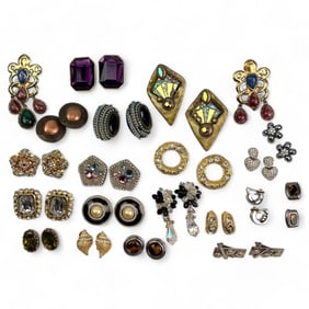 19 Prs Designer Womens Clip On Earrings Dior Ciner