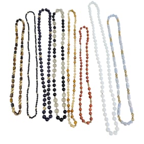Opaline Citrine Amethyst Onyx Agate Necklace LOT