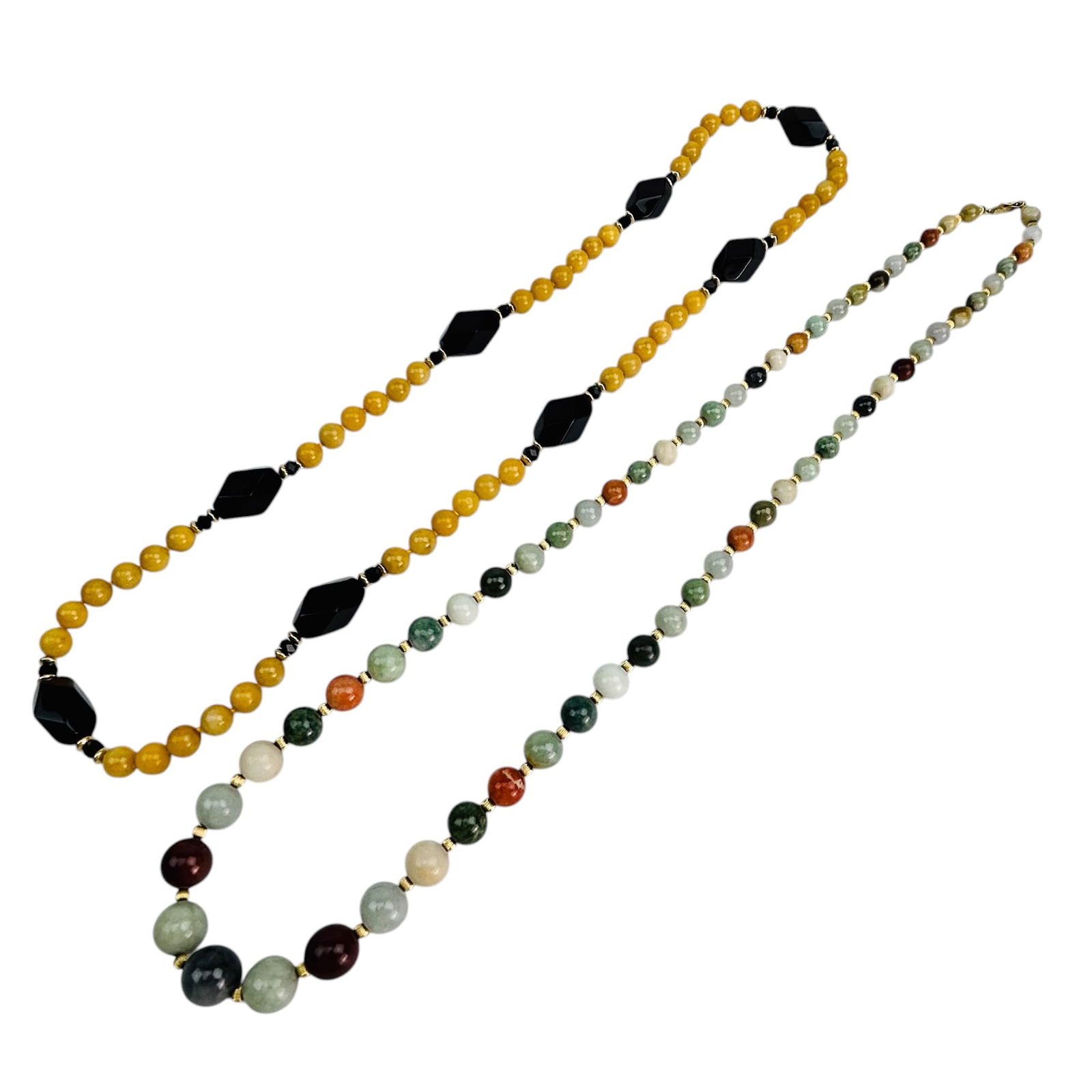Multi-Gemstone Graduated Beaded Necklace 2pc (1 of 4)
