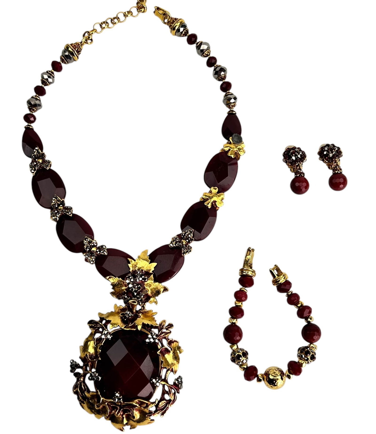 Barrera Jewelry Glass Necklace Bracelet & Earrings (1 of 7)