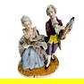 Dresden Porcelain Lace 8" Romantic Couple Figurine