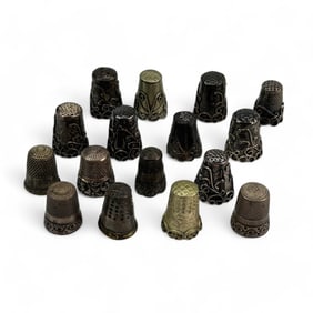 Estate Vintage Lot Sterling Silver Sewing Thimbles