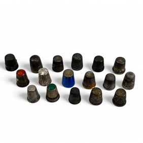 Lot of 18 Sterling Silver Thimbles Varied Designs