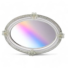 Murano Venetian Glass Oval Vanity Tray Plateau