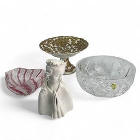 Waterford Murano Augarten Glass Porcelain 4pc LOT