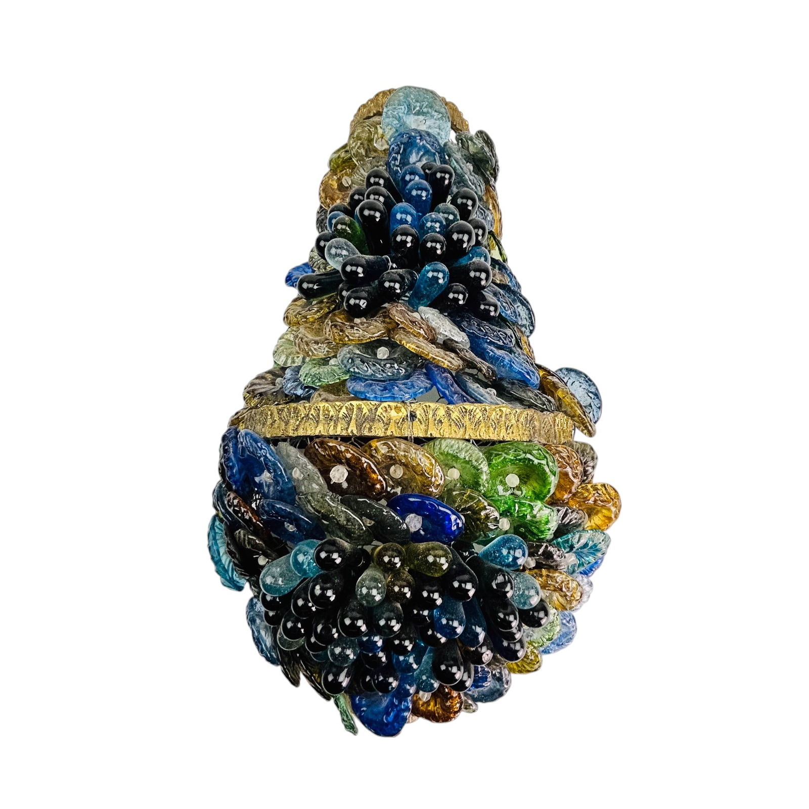 Murano Mid Century Glass Rosette Grape Wall Sconce (1 of 8)