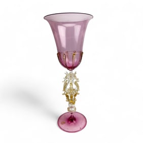 Murano Salviati Style Venetian Glass Chalice Vase