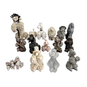 Ceramic Spaghetti Poodle K9 Dog Figurines 15pc LOT