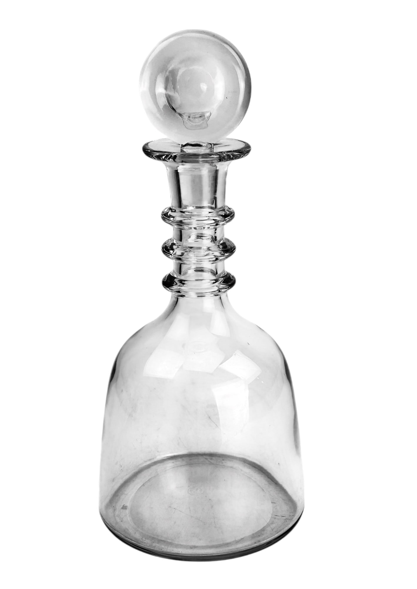 Baccarat French Crystal Commodore Barware Decanter: Baccarat France clear crystal art glass bar barware liquor alcohol wine decanter. Pattern : Commodore. Production years : 1986 - 1999. Showcases impeccable clarity, the graceful shape with slender thr