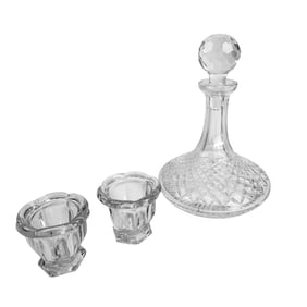 Waterford Baccarat Crystal Decanter Jelly Jar 3pc