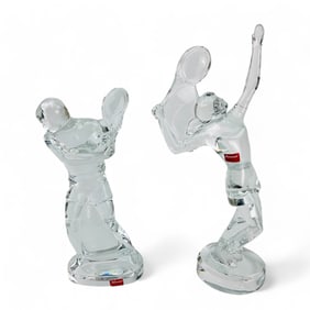 Baccarat France Crystal Art Glass Tennis Players