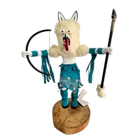 20"American Indian Navajo Wood Kachina Doll SIGNED