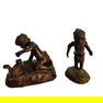 Bronze Miniature Child Squirrel Sculptures 2pc