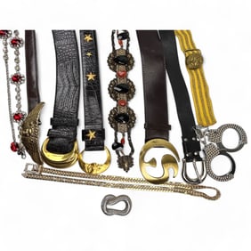 Lot of 9 Designer Belt with Ferragamo Shoe Horn