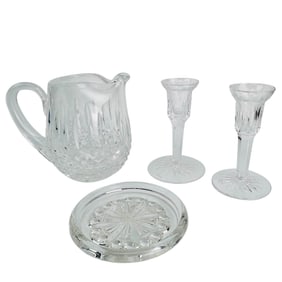 Waterford Jug Candle Holders Baccarat Ashtray Bowl