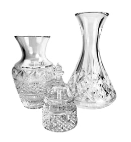 Waterford Crystal Carafe Paperweight & Vase
