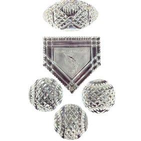 Waterford Baseball Football Paperweight Home Plate