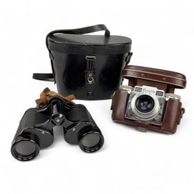 Paxette 35mm Camera & Carl Zeiss Binoculars Lot