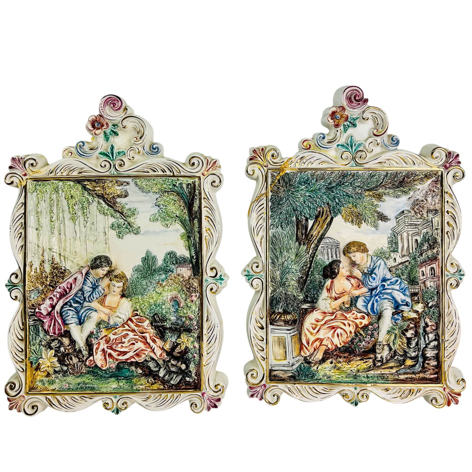 Capodimonte Romantic Couple Ceramic Wall Plaque PR (1 of 10)