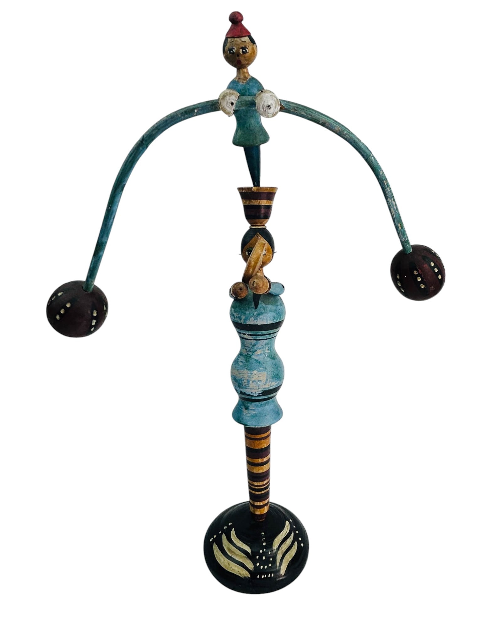 Whimsical Folk Art Painted Balancing Sculpture (1 of 8)