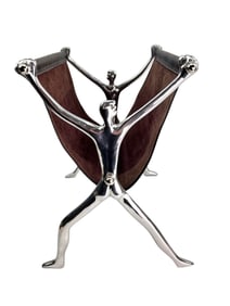 Carrol Boyes Modern Leather Aluminum Magazine Rack