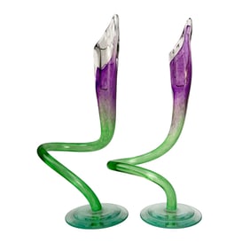 Michael Hudson Studio Glass Twist Candleholders PR