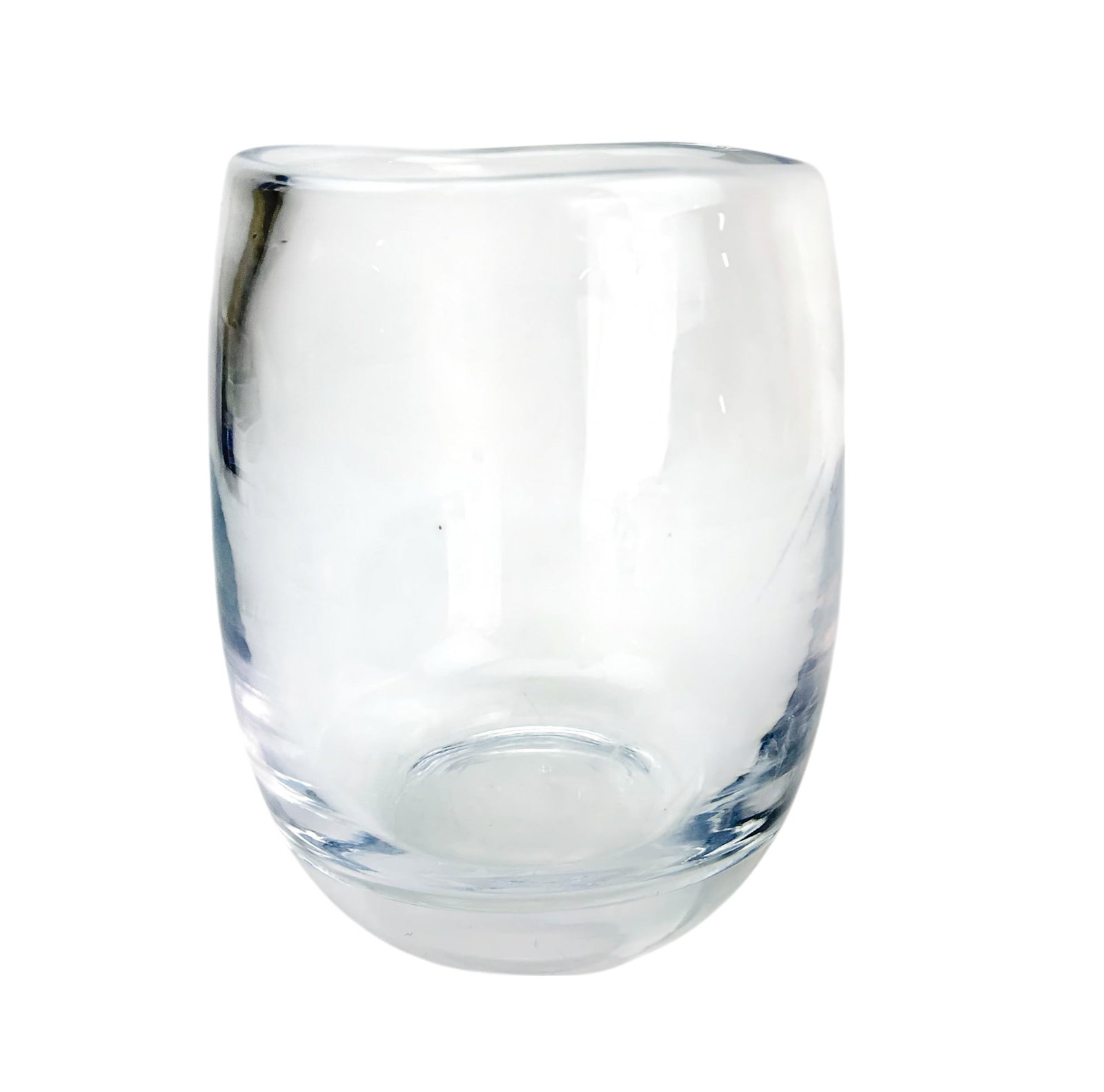 Simon Pearce Chelsea Optic Wine Cooler Ice Bucket: Hand blown glass wine bar barware cooler / ice bucket from Simon Pearce's Chelsea Optic collection. Introduced in 2013. Distinguished by its clean, modern silhouette and subtle optic pattern. The buck