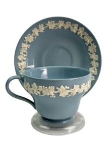 Wedgwood Embossed Queensware Cup Saucers 24pc LOT