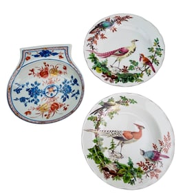 Mottahedeh Chinese Imari Bowl & Bird Plates 3p LOT