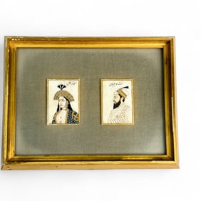 Antique Persian Mughal Style Miniature Portraits