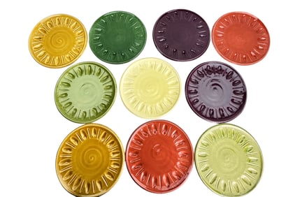 Horchow Italy 9 1/2" Multicolor Ceramic Plates 10p