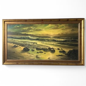 Edward Barton 1926-2012 Seascape Oil Painting