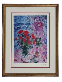 Marc Chagall 1887-1985 Colored Lithograph SIGNED