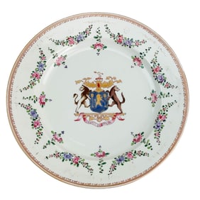 Chinese Export Painted Porcelain Armorial Plate