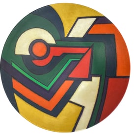 Geometric Abstract 21" Ceramic Center Bowl SIGNED