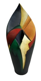 Geometric Abstract 24" Ceramic Sculpture SIGNED