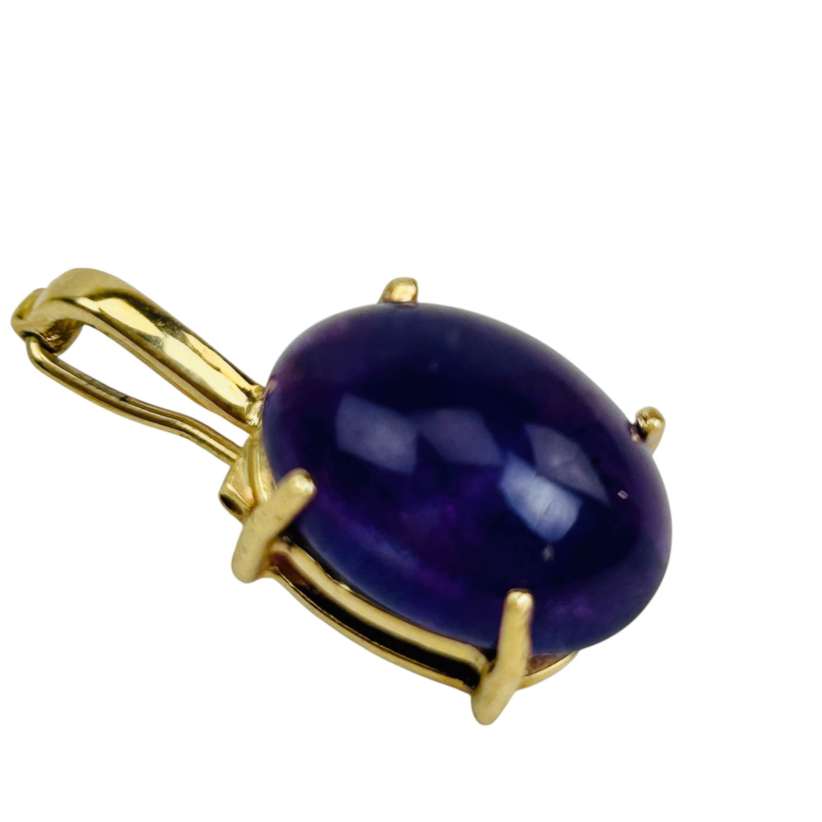 14K Gold w/ Amethyst Cabochon Enhancer Pendant (1 of 4)