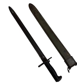 US WWI RIA 1918 Serial #347446 Bayonet w Scabbard