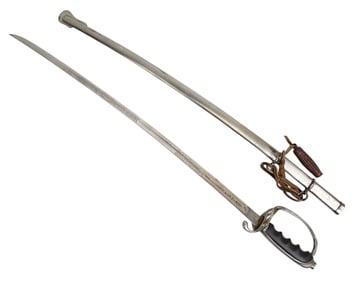 U.S. Military Dress Saber Etched Blade w/ Scabbard
