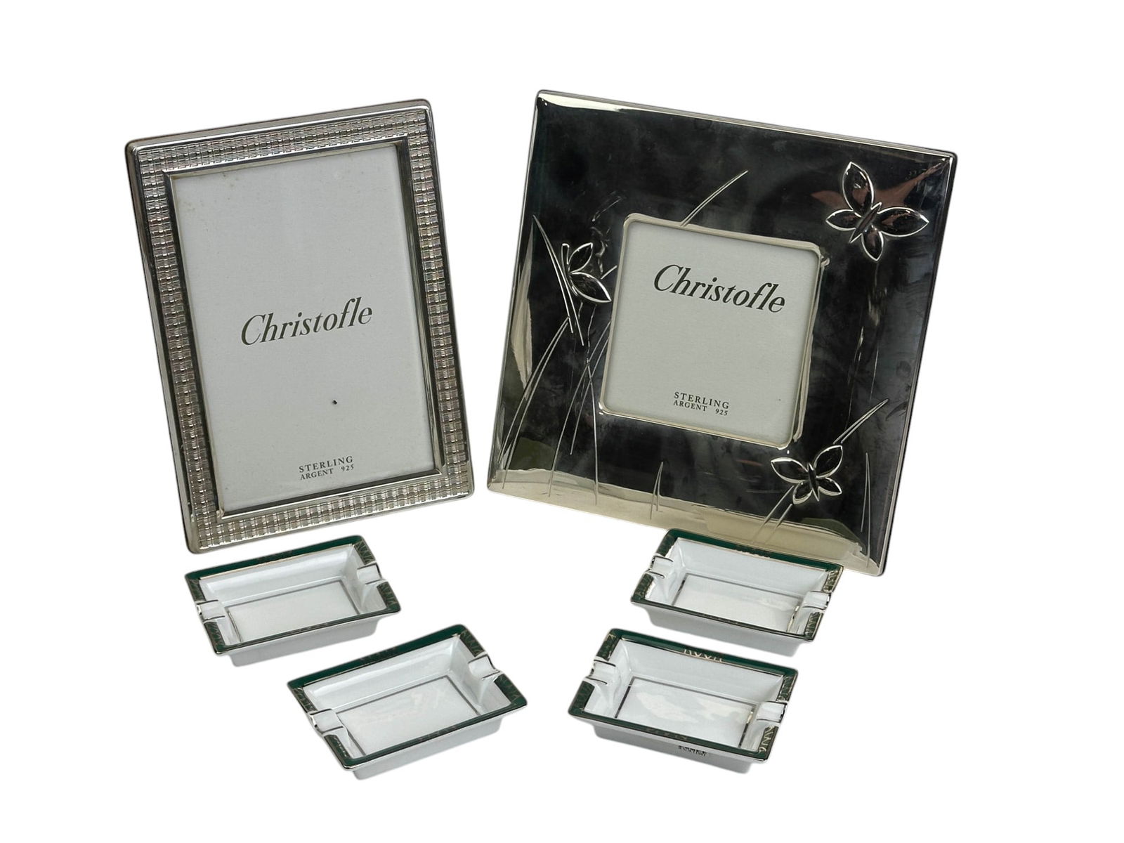 Christofle Sterling Frames & Porcelain Ashtray LOT (1 of 8)