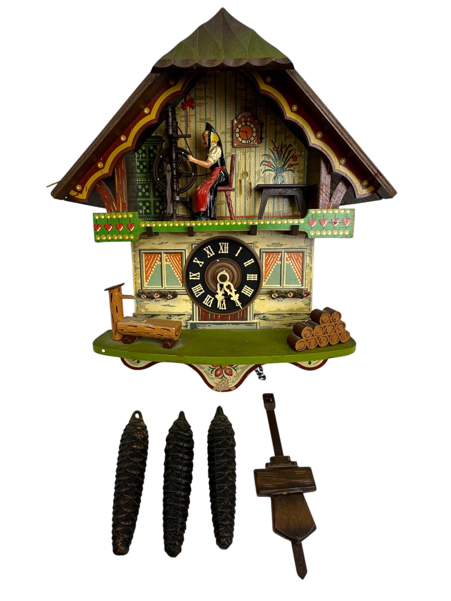 German Black Forest Style Folk Art Cuckoo Clock (1 of 6)