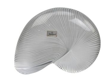 Baccarat 6" Nautilus Shell Crystal Glass Sculpture