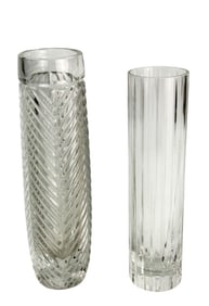 Baccarat Harmonie Ralph Lauren Herringbone Vase 2p